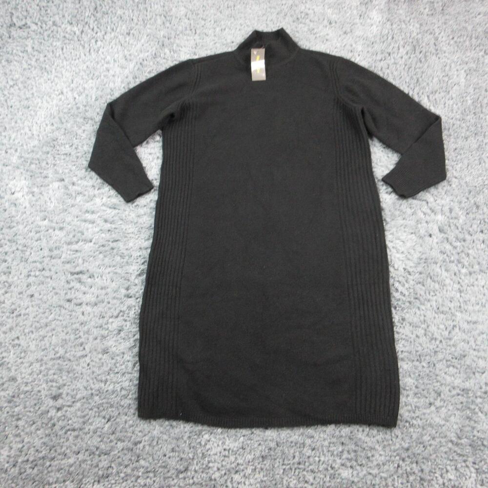 Style&co. Sweater Dress Womens Large Black Mock Neck Long Sleeve Knee Length NWT